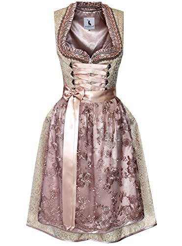 Alpenmärchen Midi Dirndl aus Exklusiver Kollektion inkl. Spitzenschürze Gr.40 - ALM937 von Alpenmärchen