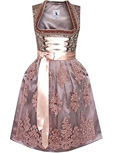 Alpenmärchen Midi Dirndl aus Exklusiver Kollektion inkl. Spitzenschürze Gr.42 - ALM908 von Alpenmärchen