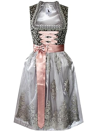 Alpenmärchen Midi Dirndl aus Exklusiver Kollektion inkl. Spitzenschürze Gr.42 - ALM961 von Alpenmärchen
