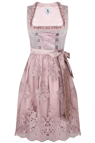 Alpenmärchen Midi Dirndl aus Exklusiver Kollektion inkl. Spitzenschürze Gr.46 - ALM520 von Alpenmärchen