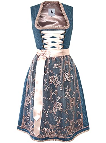 Alpenmärchen Midi Dirndl aus Exklusiver Kollektion inkl. Spitzenschürze Gr.48 - ALM914 von Alpenmärchen