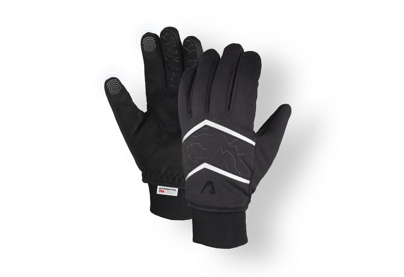 Alpensattel Fahrradhandschuhe PolarTherm Winter Handschuhe (Handschuhset, 1-St., Thermofleece und Touchfunktion) warm, wasserdicht & touchscreenfähig von Alpensattel