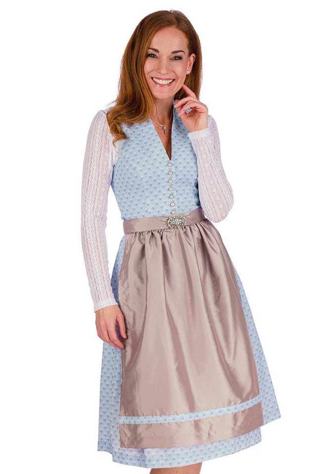 Alpenwahnsinn Dirndl Midi Dirndl 2tlg. - LEYLA - eisblau/helltaupe von Alpenwahnsinn