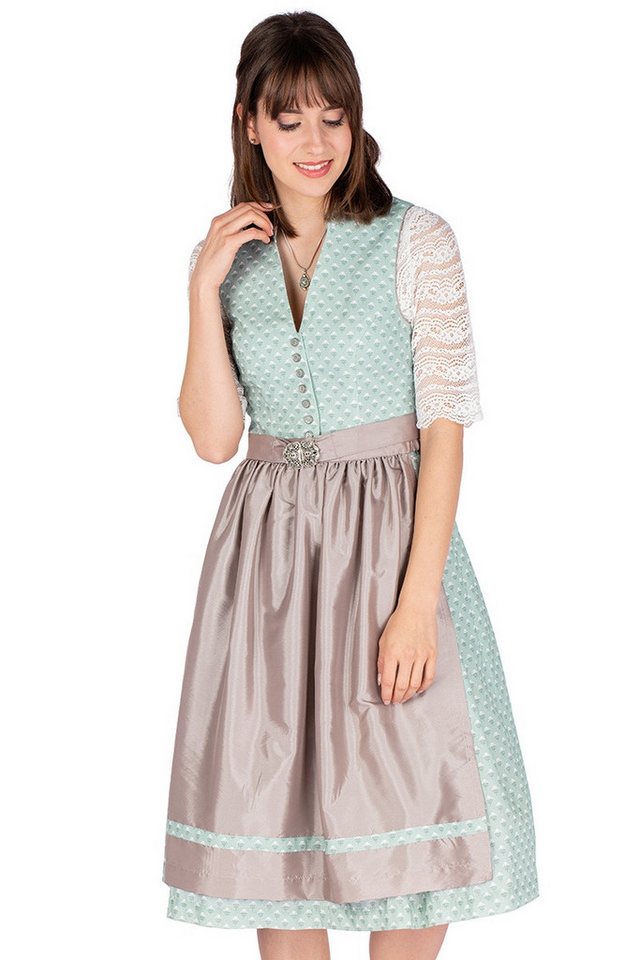 Alpenwahnsinn Dirndl Midi Dirndl 2tlg. - LEYLA - zartmint/helltaupe von Alpenwahnsinn