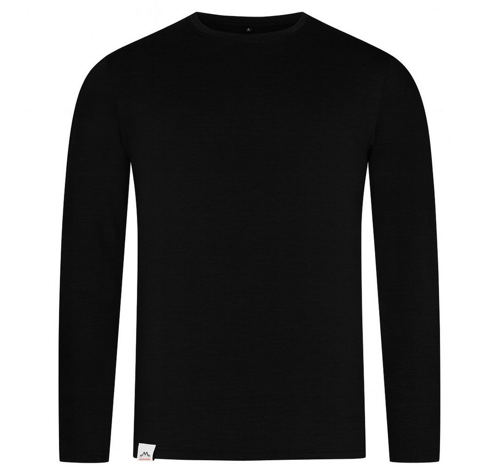 Alpenwert Langarmshirt Herren Longsleeve aus Merinowolle – atmungsaktiv & geruchsneutral (1 Pack) Antibakteriell, Anti-Schweiß-Geruch, Outdoor & Funktionsshirt von Alpenwert