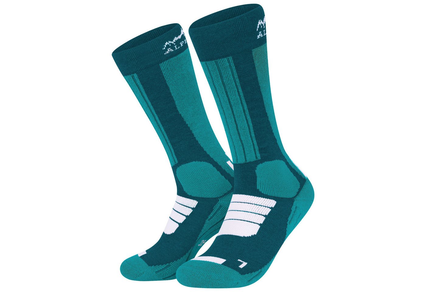 Alpenwert Skisocken 2er SET Snowboard Socken aus echter Merinowolle Herren & Damen (2 Paar, 4 Skisocken) Meinowolle Ski Socken von Alpenwert