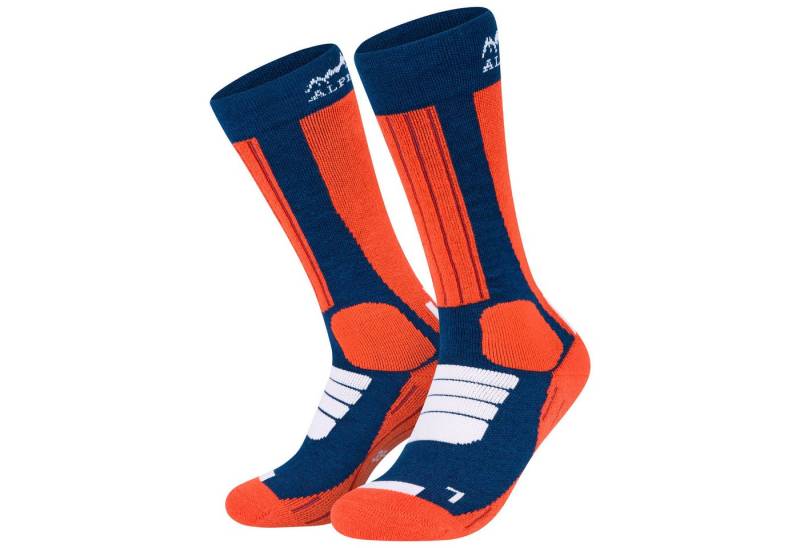 Alpenwert Skisocken 2er SET Snowboard Socken aus echter Merinowolle Herren & Damen (2 Paar, 4 Skisocken) Meinowolle Ski Socken von Alpenwert