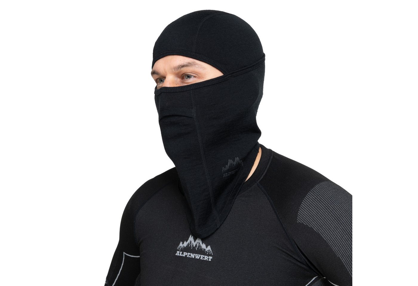 Alpenwert Sturmhaube Balaclava für Damen & Herren – 100% Merinwolle Sturmhaube Skimaske (Packung, Sturmhaube aus Merinowolle, Skimaske) 100% Merinowolle Skimaske von Alpenwert