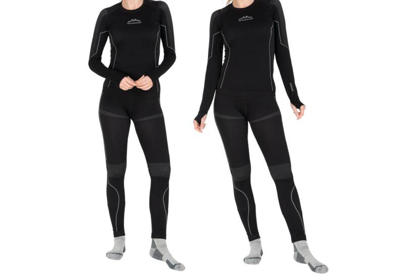 Alpenwert Thermounterhemd Thermounterwäsche Set Damen – mit Daumenloch wärmend & atmungsaktiv (Set, 1) ideal für Wintersportaktivitäten, atmungsaktiv mit Daumenloch von Alpenwert