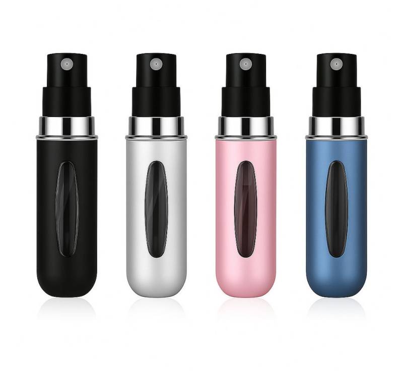 Alpha Electronics Parfümzerstäuber Parfümzerstäuber, Parfümflakon, 5ml (Sparset, 4 St., wiederbefüllbar), Parfüm Abfüller für Reisen von Alpha Electronics