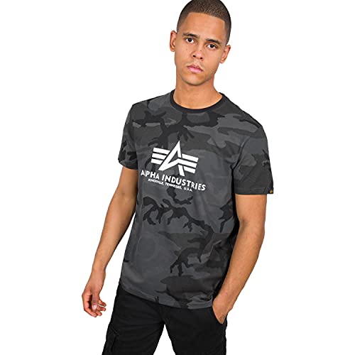 Alpha Industries Herren Basic T-Shirt, Black Camo, XXXXXL von ALPHA INDUSTRIES