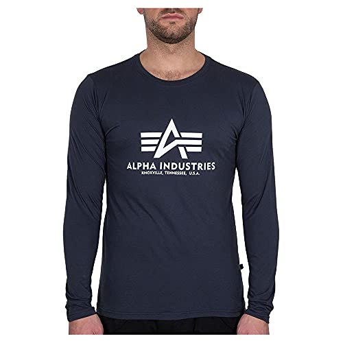 Alpha Industries Herren Basic T-LS Longsleeve T-Shirt, Navy, XL von Alpha Industries