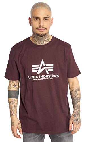 Alpha Industries Herren Basic T-Shirt, Deep Maroon, 3XL von Alpha Industries