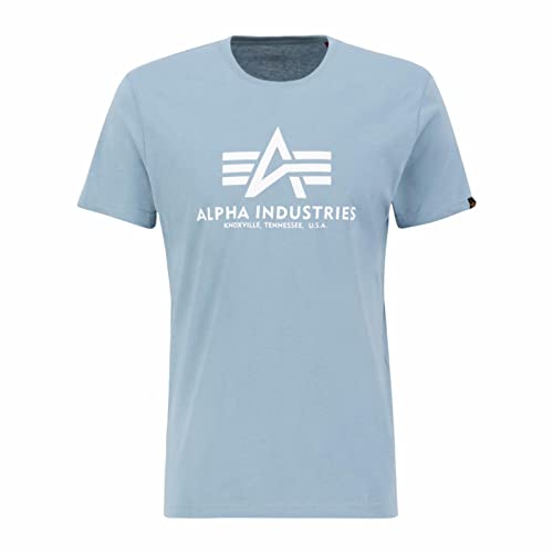 ALPHA INDUSTRIES Herren Basic T-Shirt Hemd, 134greyblue, von ALPHA INDUSTRIES