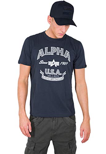 Alpha Industries Herren Alpha FJ T-Shirt, New Navy, L von ALPHA INDUSTRIES