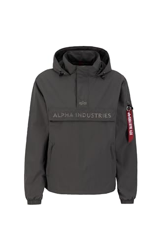 Alpha Industries Anorak Embroidery Logo Anorak für Herren Greyblack von ALPHA INDUSTRIES