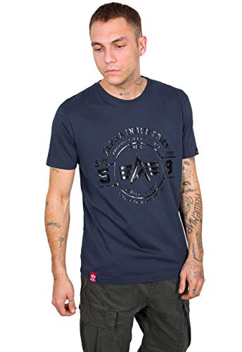 Alpha Industries Authentic Vinyl T-Shirt Dunkelblau M von ALPHA INDUSTRIES