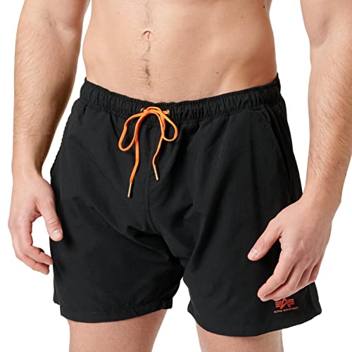 Alpha Industries Herren Basic Swim Short Schwimmshort Boardshorts, Black, S von ALPHA INDUSTRIES