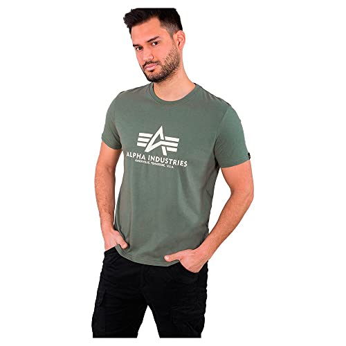 Alpha Industries Herren Basic T-Shirt, Grün, L von ALPHA INDUSTRIES