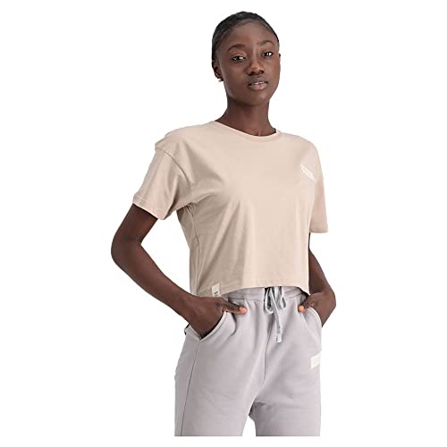 Alpha Industries Damen Organics OS T Wmn Cropped T-Shirt, Organic Beige, XS von ALPHA INDUSTRIES