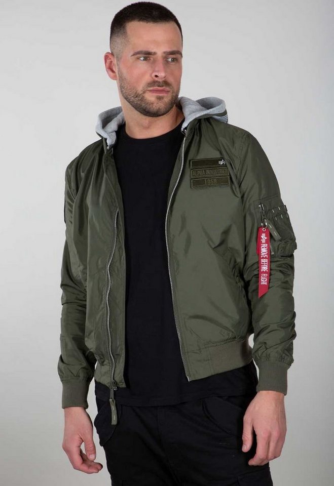 Alpha Industries Funktionsjacke Fliegerjacke MA-1 TT Custom mit Kapuze olivegrün Herren von Alpha Industries