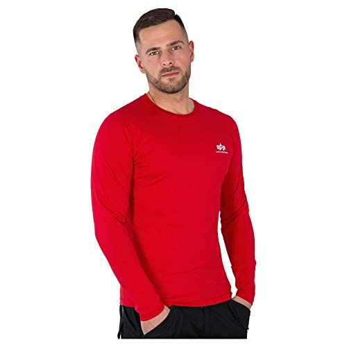 Alpha Industries Herren Back Print Heavy LS Longsleeve T-Shirt, Speed Red, L von ALPHA INDUSTRIES