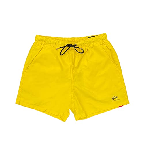 Alpha Industries Herren Basic Swim Short Schwimmshort Boardshorts, Empire Yellow, XL von ALPHA INDUSTRIES