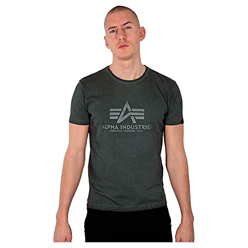 Alpha Industries Herren Basic T Oildye T-Shirt, Dark Olive, M von Alpha Industries