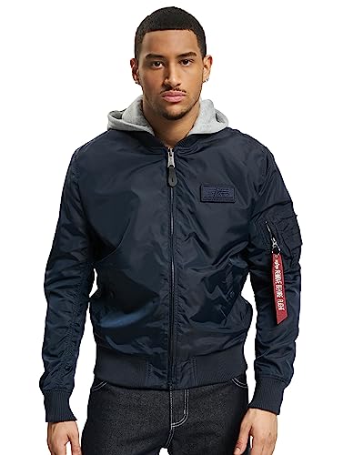 Alpha Industries Herren MA-1 TT Hood Bomberjacke, Rep.Blue, L von ALPHA INDUSTRIES