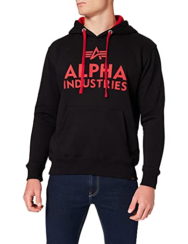 Alpha Industries Herren Foam Print Hoody Kapuzensweat Kapuzenpullover, Negro, XXL von ALPHA INDUSTRIES