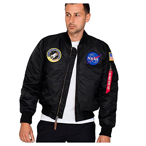 Alpha Industries Herren MA-1 VF NASA Bomberjacke, Schwarz, Large von Alpha Industries