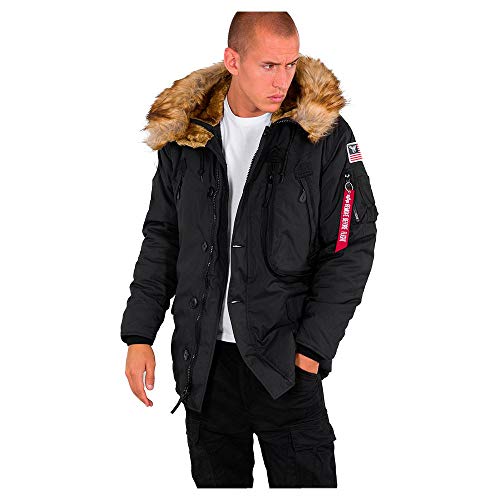 Alpha Industries Herren Polar Jacket Winterjacke Parkas, Schwarz (Black 03), Large von Alpha Industries
