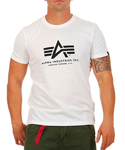 Alpha Industries Herren Basic T-Shirt, Weiß (White 09), Small von ALPHA INDUSTRIES