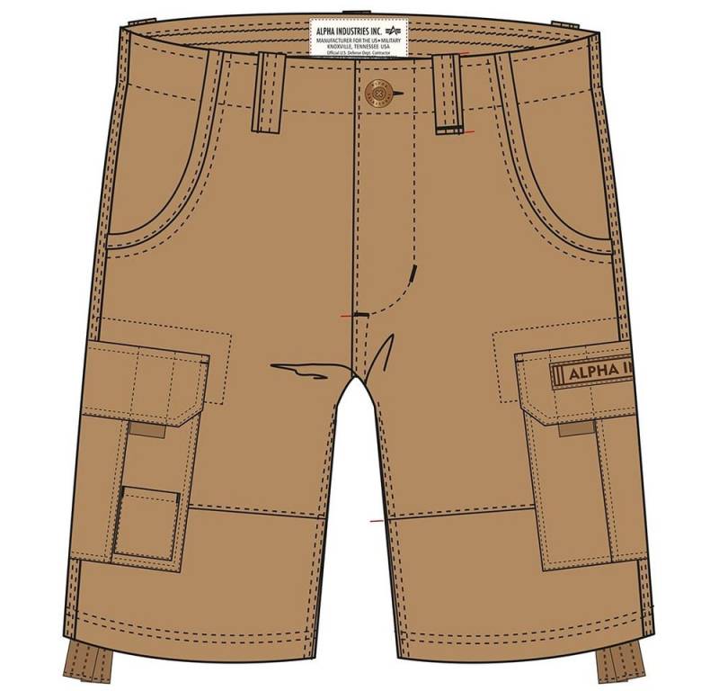 Alpha Industries Jogginghose Freizeithose Jet (Baumwolle) kurz khakibraun Herren von Alpha Industries