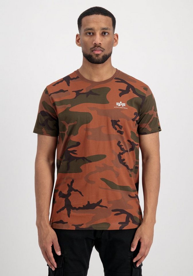 Alpha Industries T-Shirt ALPHA INDUSTRIES Men - T-Shirts Basic T Small Logo Camo von Alpha Industries