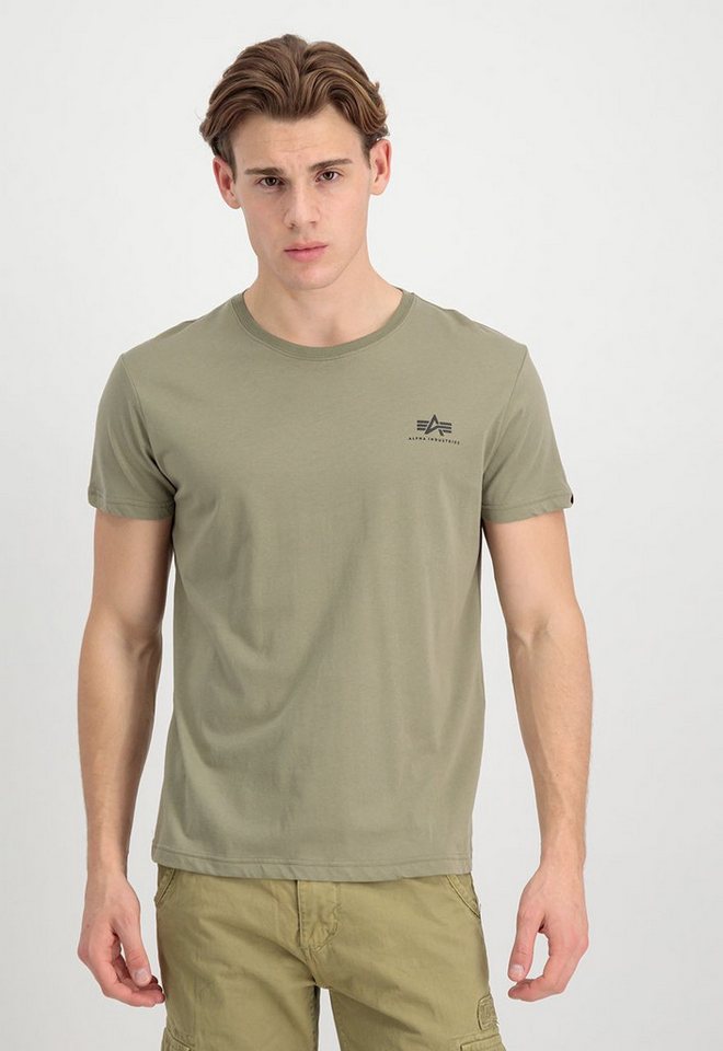 Alpha Industries T-Shirt - Basic T-Shirt mit Backprint - kurzarm Shirt Logo Print von Alpha Industries