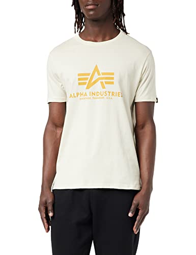 Alpha Industries Herren Basic T-Shirt, Vintage-White, XXL von ALPHA INDUSTRIES