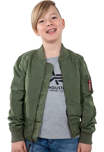 Alpha Industries Unisex Kinder MA-1 TT Kids Coole Bomberjacke, Sage-Green, 158-164 von ALPHA INDUSTRIES