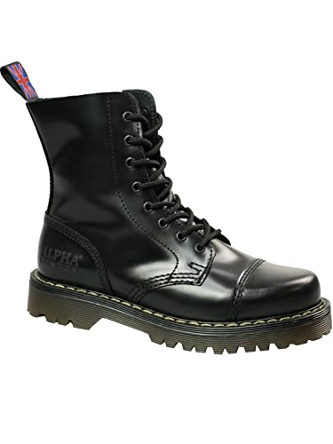 Alpha London 8-loch Boot 4160 ohne Stahlkappe Leder Stiefel Unisex Damen Herren 5053 Beige Sohle | Beige Naht EU 45 Alpha London 8-loch Boot 4160 ohne Stahlkappe Leder Stiefel Unisex Damen Herren 5053 Beige Sohle | Beige Naht EU 45 von Alpha London
