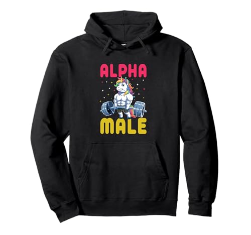 Alpha Männlich Männer Einhorn Gewichtheben Workout Pullover Hoodie von Alpha Male Men Unicorn Gym Fitness Gifts