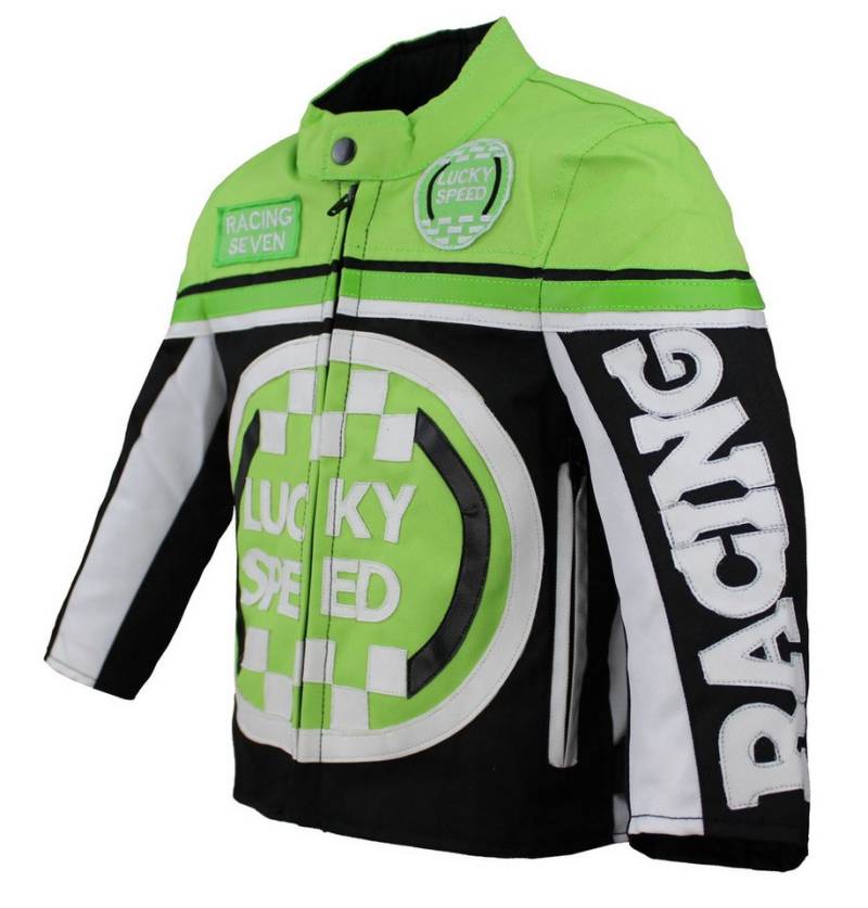 Alpha Speeds Bikerjacke - Kinder Lucky Speed Racing-/Freizeit – Kinderjacke in Grün Atmungsaktiv & Wasserabweisend & Ideales Geschenk für Ihr Kind von Alpha Speeds