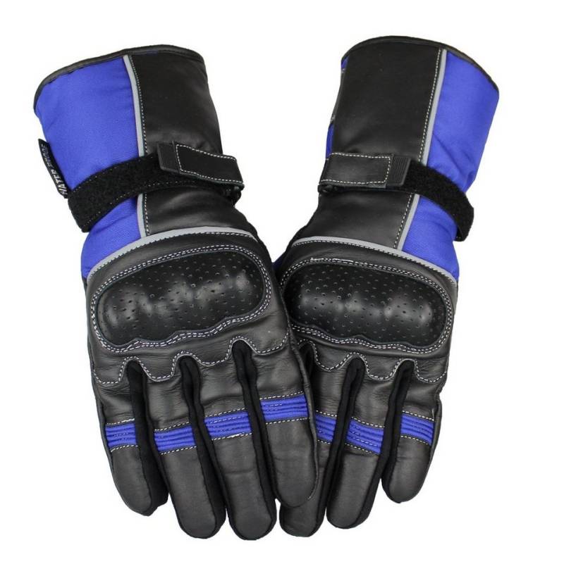 Alpha Speeds Motorradhandschuhe Biker Handschuhe Racing Custom Handschuhe für Winter Blau (Touchscreen Funktion) Wasserdicht + Winddicht + Atmungsaktiv + Reflektierende Material von Alpha Speeds