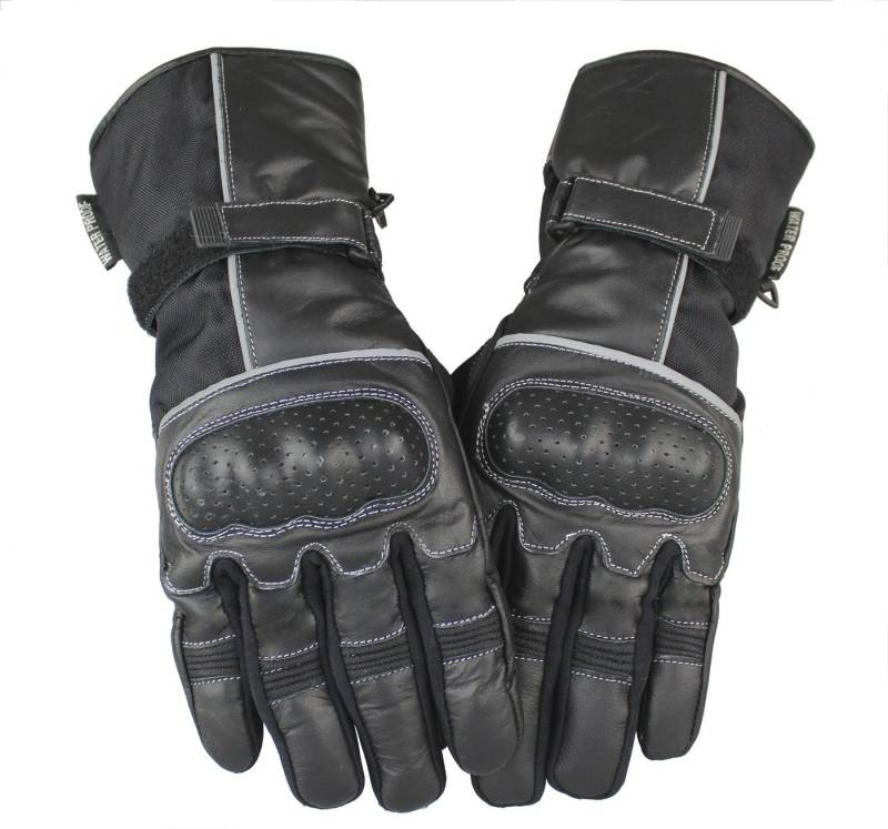 Alpha Speeds Motorradhandschuhe Biker Handschuhe Racing Custom Handschuhe für Winter Schwarz (Touchscreen Funktion) Wasserdicht + Winddicht + Atmungsaktiv + Reflektierende Material von Alpha Speeds