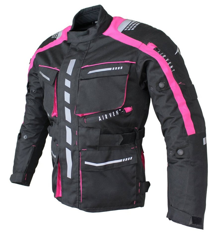 Alpha Speeds Motorradjacke Damen Motorrad Textil Jacke Biker wasserdicht Jacke mit Protektoren Sport, Innenjacke ist trennbar: All Season, Pink von Alpha Speeds