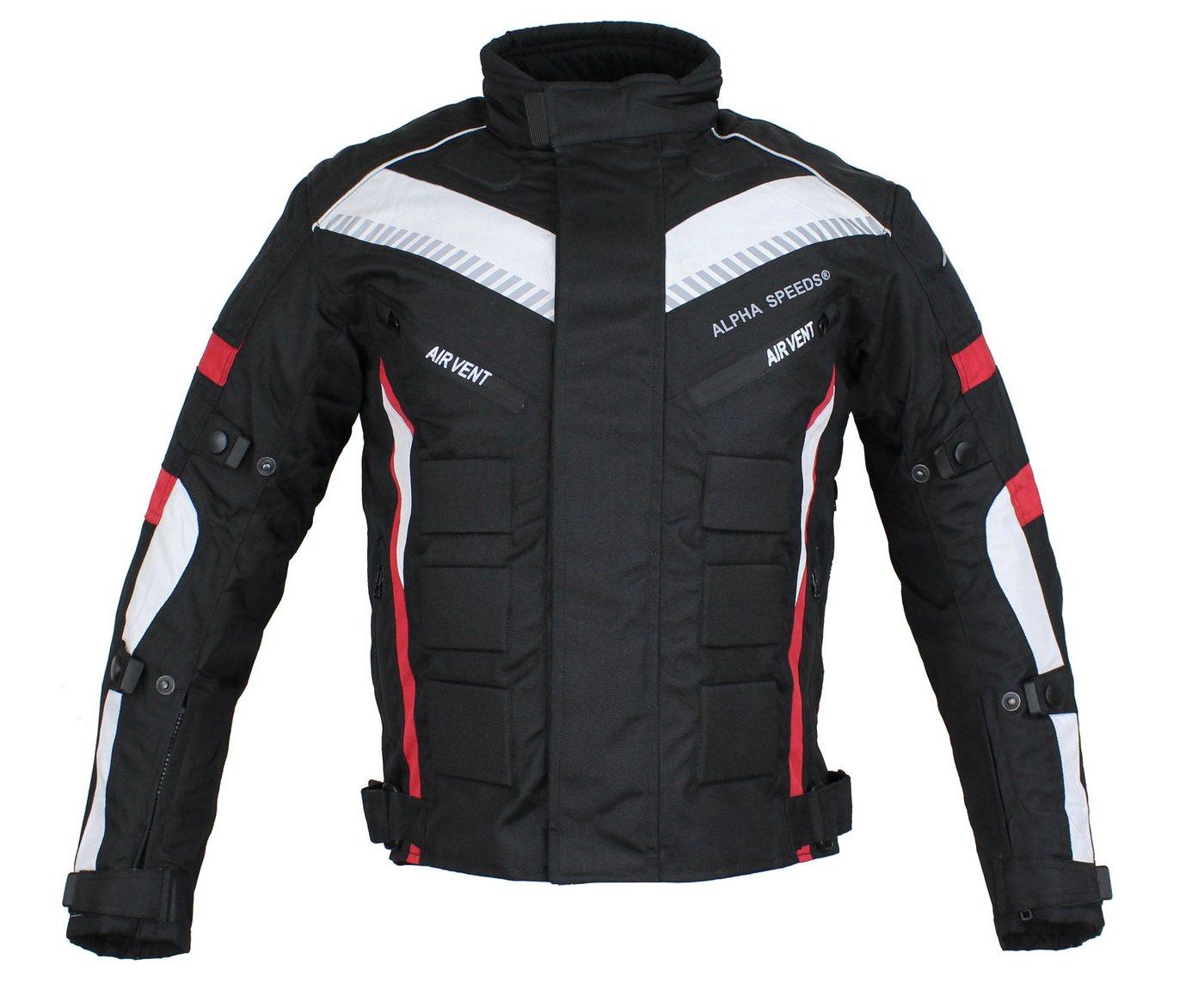 Alpha Speeds Motorradjacke Herren Motorrad Biker Textil Jacke Wasserdicht Jacke mit Protektoren Belüftungssysteme, Innenjacke ist trennbar: All Season, SLIM Rot von Alpha Speeds