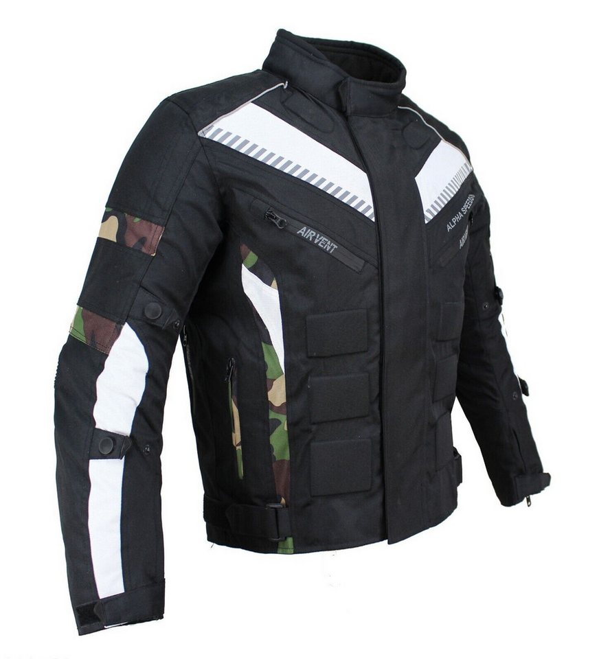 Alpha Speeds Motorradjacke Herren Motorrad Biker Textil Jacke Wasserdicht Jacke mit Protektoren Belüftungssysteme, Innenjacke trennbar: All Season, SLIM Camo-Grün Alpha Speeds Motorradjacke Herren Motorrad Biker Textil Jacke Wasserdicht Jacke mit Protektoren Belüftungssysteme, Innenjacke trennbar: All Season, SLIM Camo-Grün von Alpha Speeds