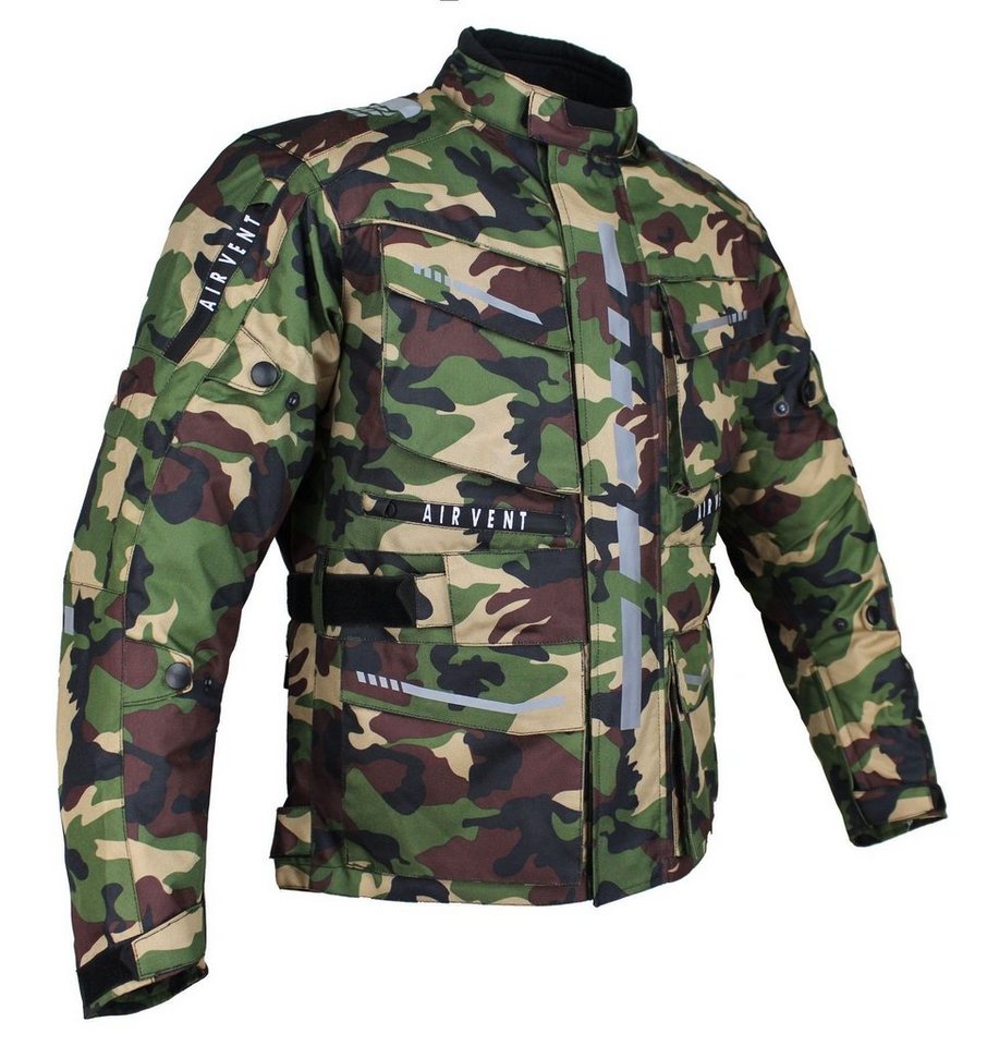 Alpha Speeds Motorradjacke Herren Motorrad Textil Jacke Biker wasserdicht Jacke mit Protektoren Sport, Innenjacke ist trennbar: All Season, Camouflage Grün von Alpha Speeds