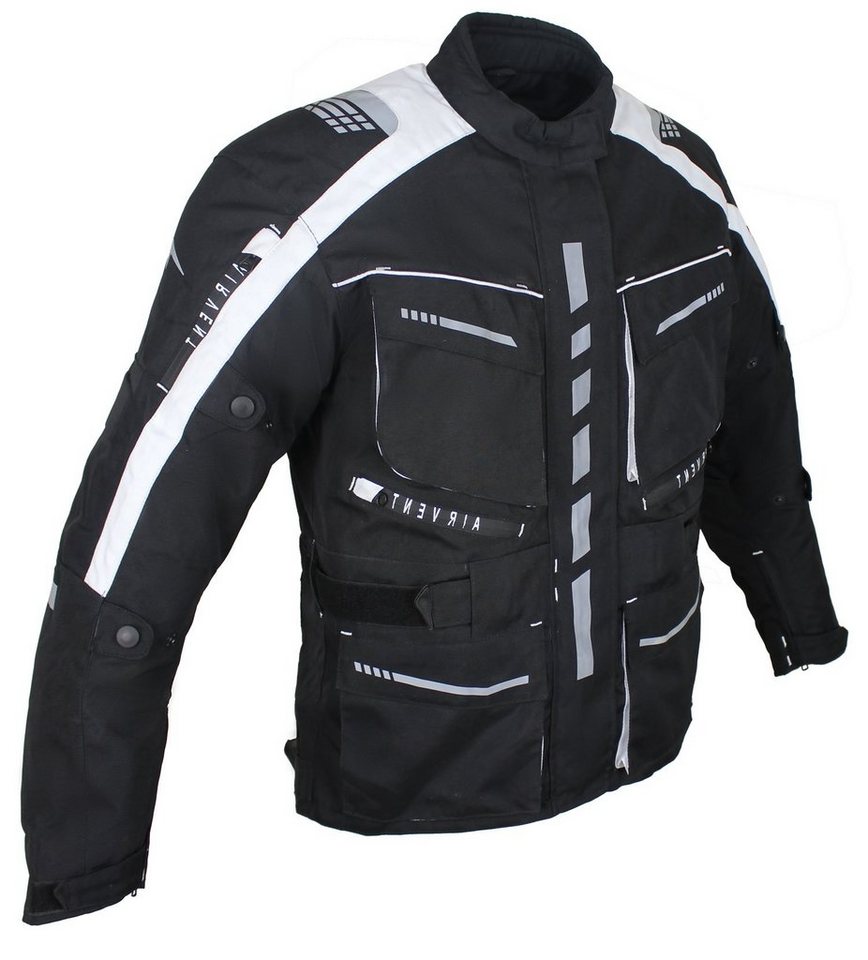 Alpha Speeds Motorradjacke Herren Motorrad Textil Jacke Biker wasserdicht Jacke mit Protektoren Sport, Innenjacke ist trennbar: All Season, Weiß von Alpha Speeds