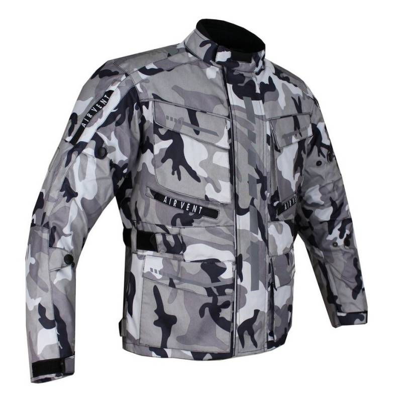 Alpha Speeds Motorradjacke Herren Motorrad Textil Jacke Biker wasserdicht Jacke mit Protektoren SPORT, Innenjacke ist trennbar: All Season, Camouflage Grau von Alpha Speeds