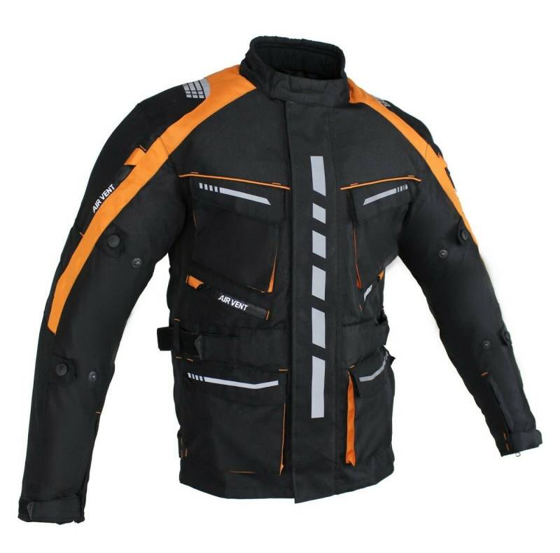 Alpha Speeds Motorradjacke Herren Motorrad Textil Jacke Biker wasserdicht Jacke mit Protektoren Sport, Innenjacke ist trennbar: All Season, Orange von Alpha Speeds